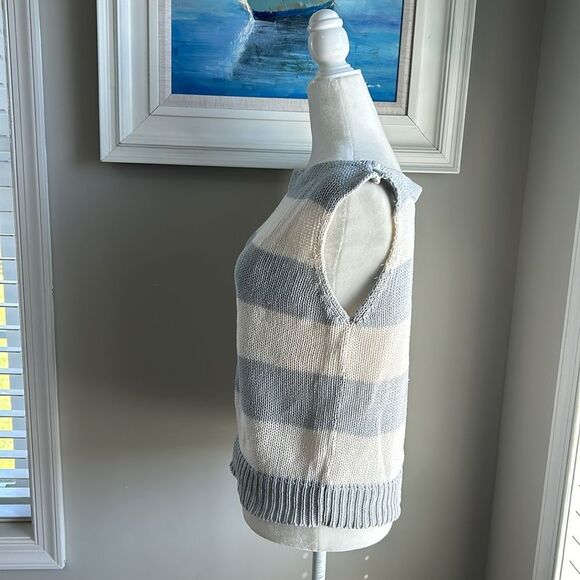 Vintage 90s Newport News Collection Sleeveless Y2K Striped Sweater Large - Picture 4 of 10